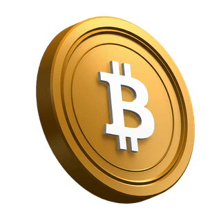 Hero bölümünde yer alan, hafifçe eğik konumda duran Bitcoin BTC coin görseli