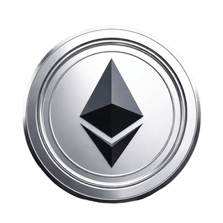 Yüzen grafik öğesi olarak sunulan Ethereum ETH kripto para birimi coin görseli